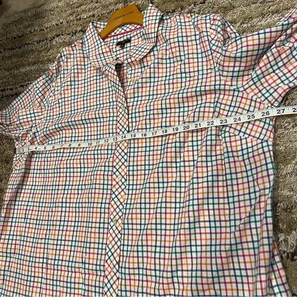 Talbots Woman 3X classic cotton shirt plus size Check pattern - Picture 10 of 11